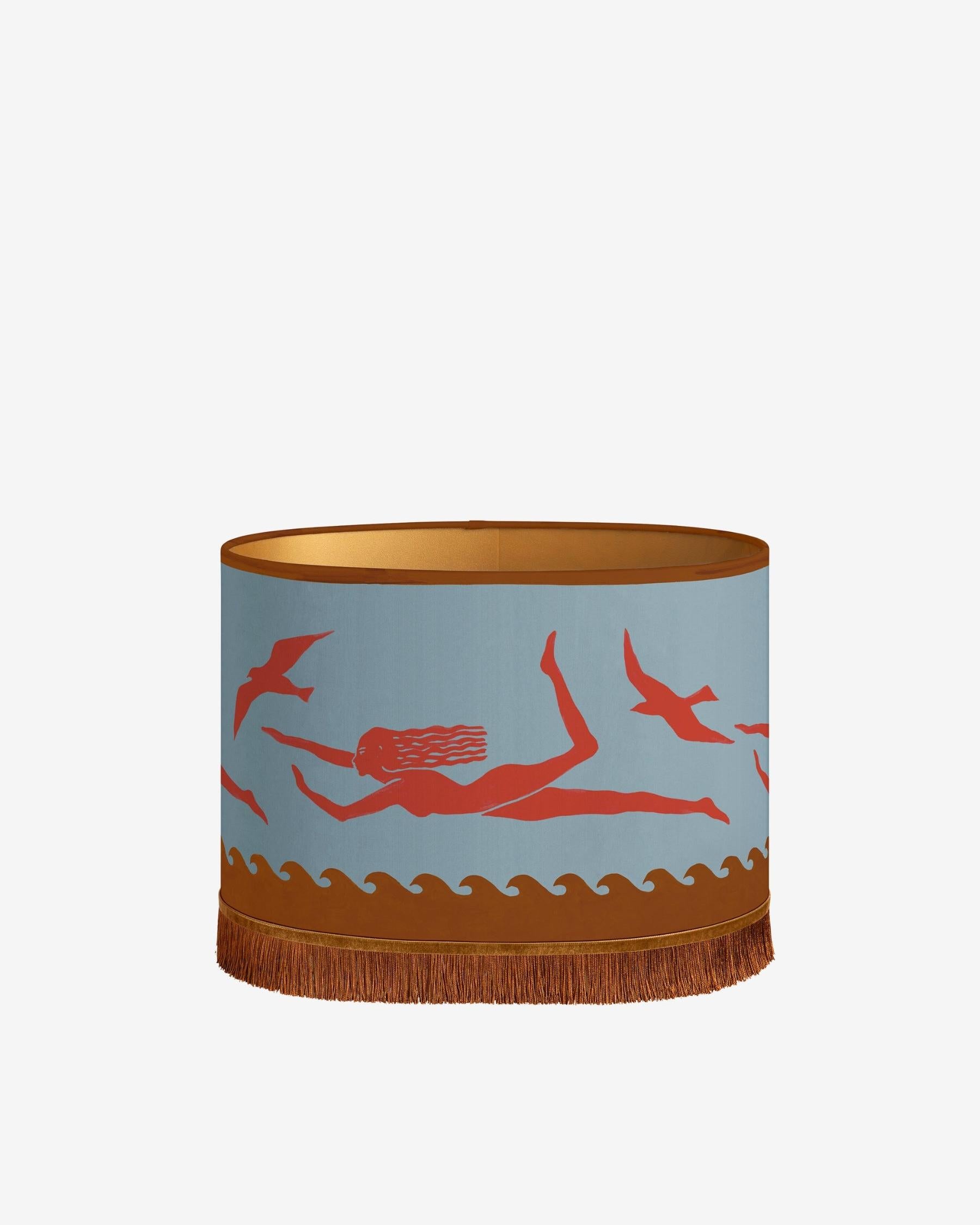 Palais x Hôtel Magique Lampshade Thalassa Smokey Blue & Coral