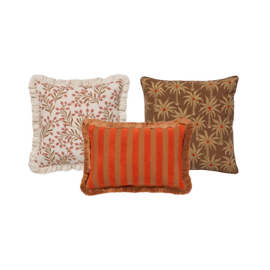 Cushion set Coral & Cinnamon