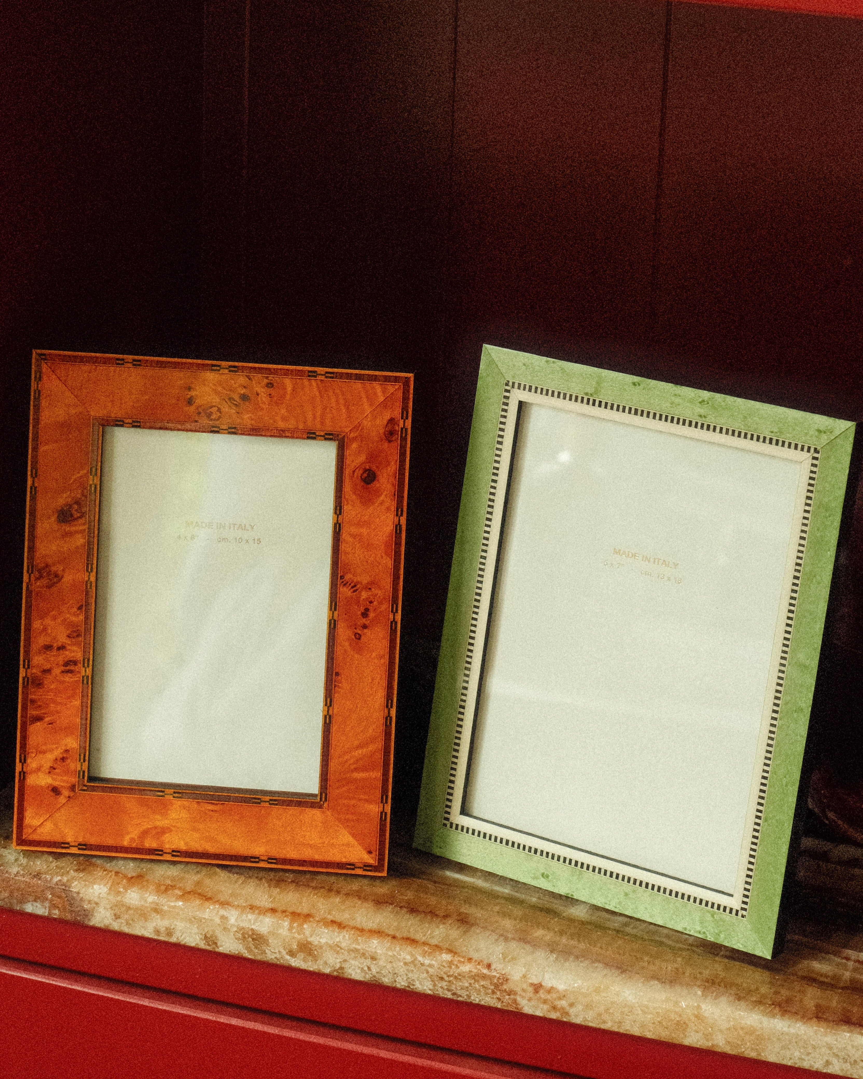 Hand-Inlaid Wooden Frame Ines | Emerald | Medium