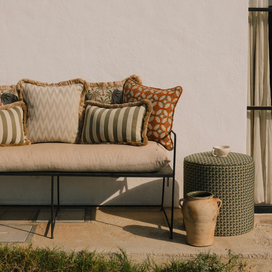Cushion Coco Burnt Orange & Olive