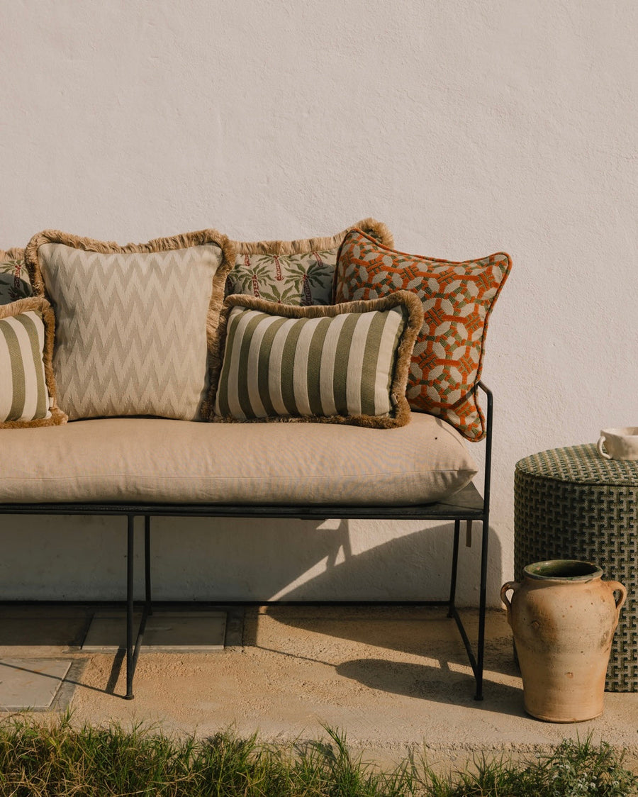 Cushion Coco Burnt Orange & Olive