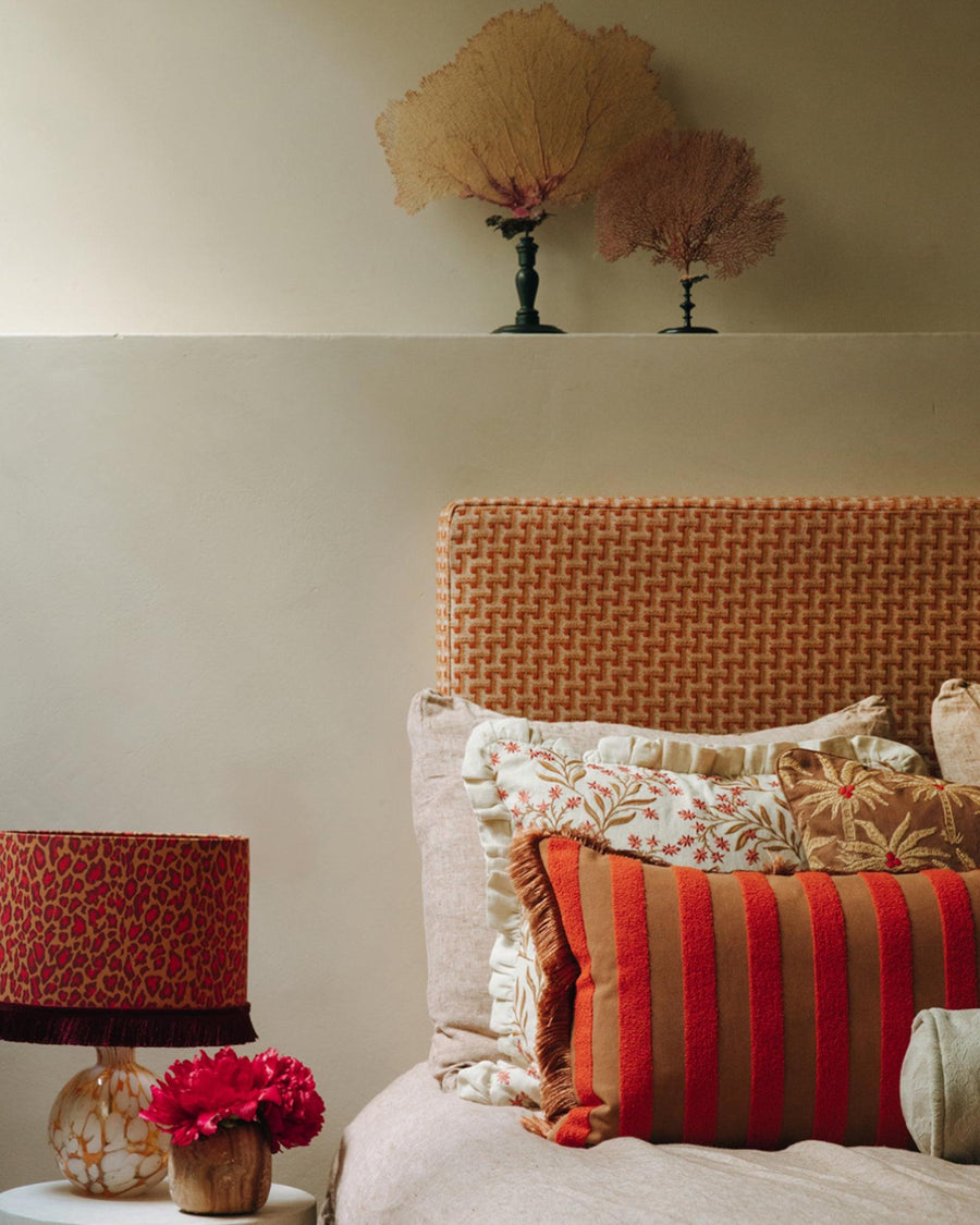Cushion Jackie Coral & Caramel