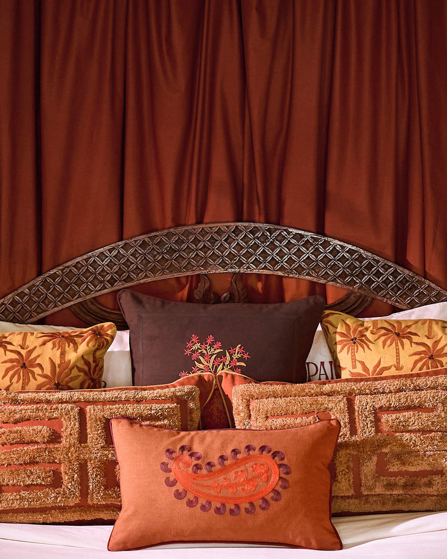 Cushion Laura Raffia & Caramel