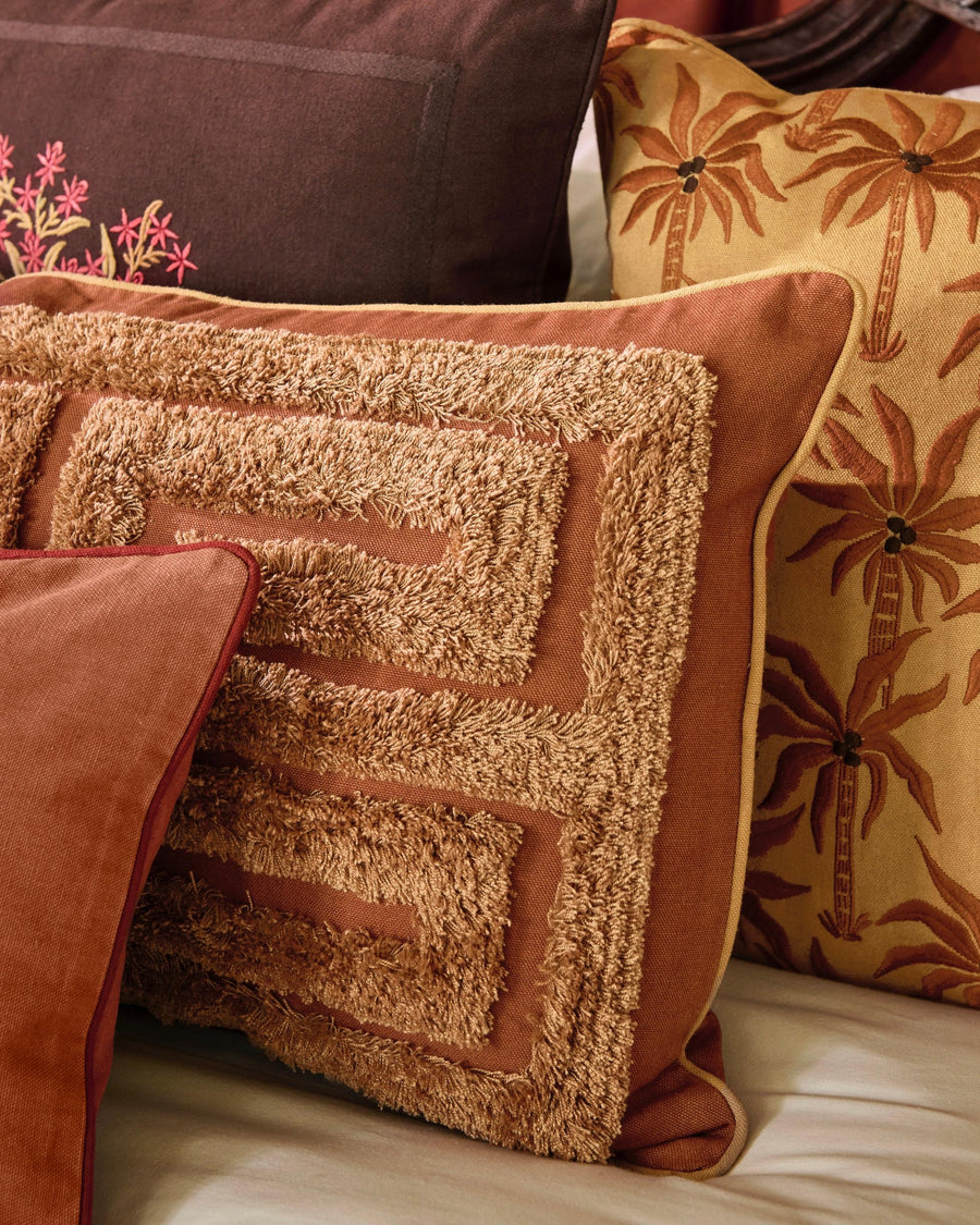Cushion Laura Raffia & Caramel