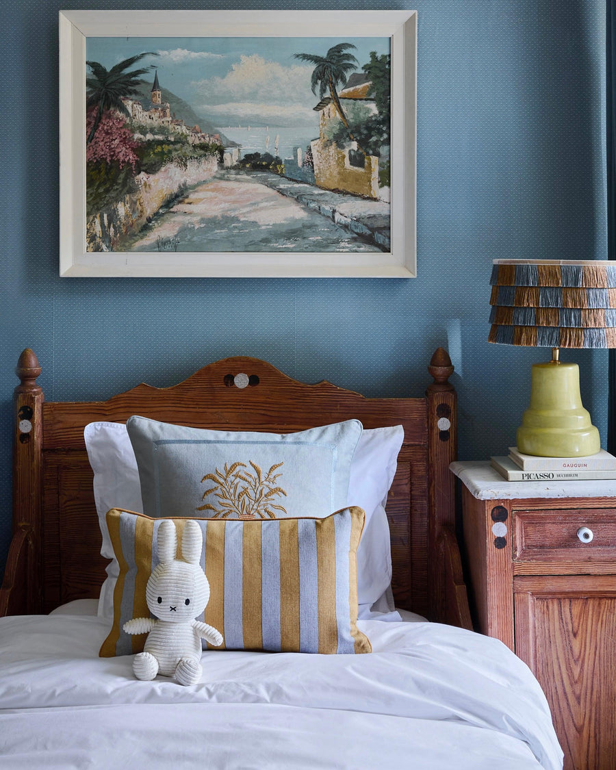 Cushion Rumi Smokey Blue & Caramel