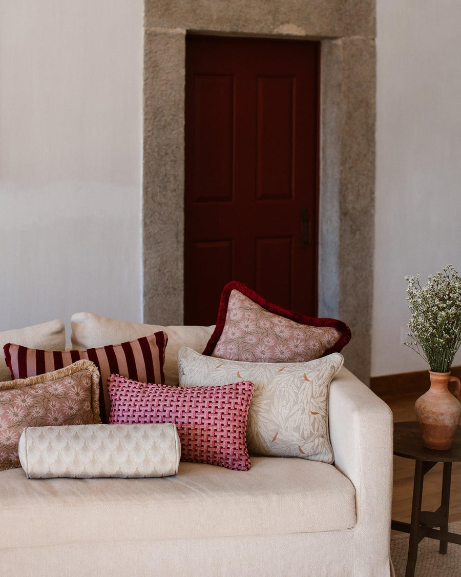 Double sided cushion Laura Moss & Caramel x Janis Bordeaux & Pink