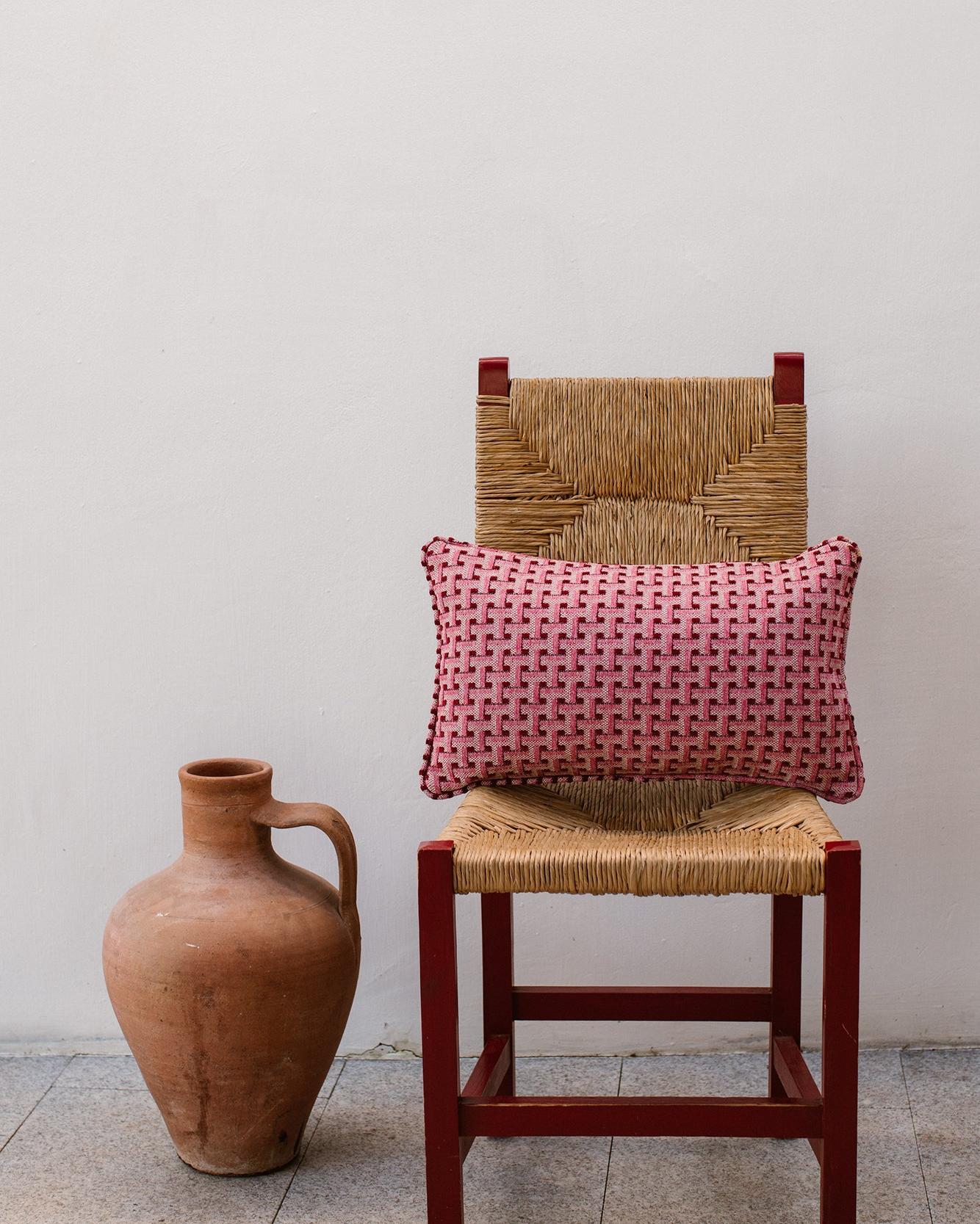 Double sided cushion Laura Moss & Caramel x Janis Bordeaux & Pink