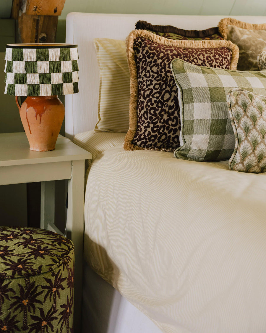 Cushion Brigitte Olive & Ecru
