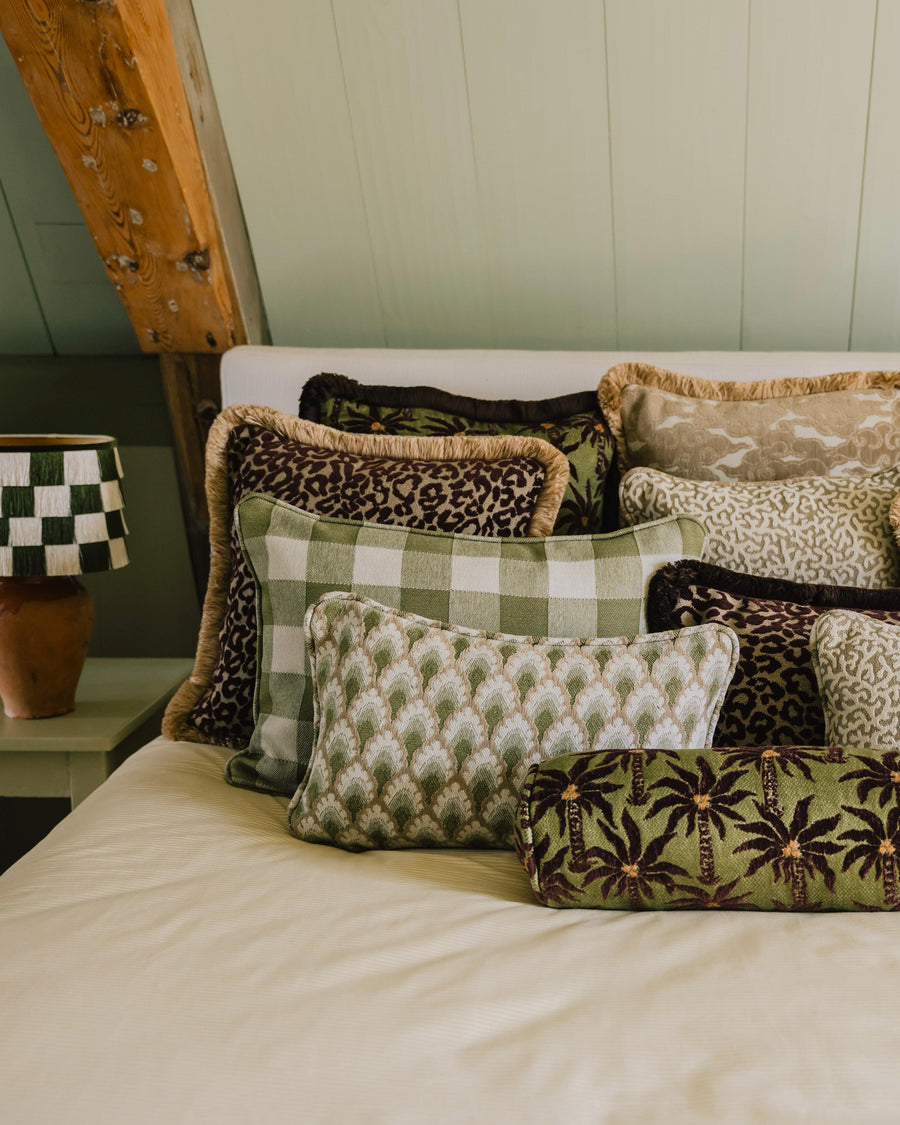 Cushion Brigitte Olive & Ecru