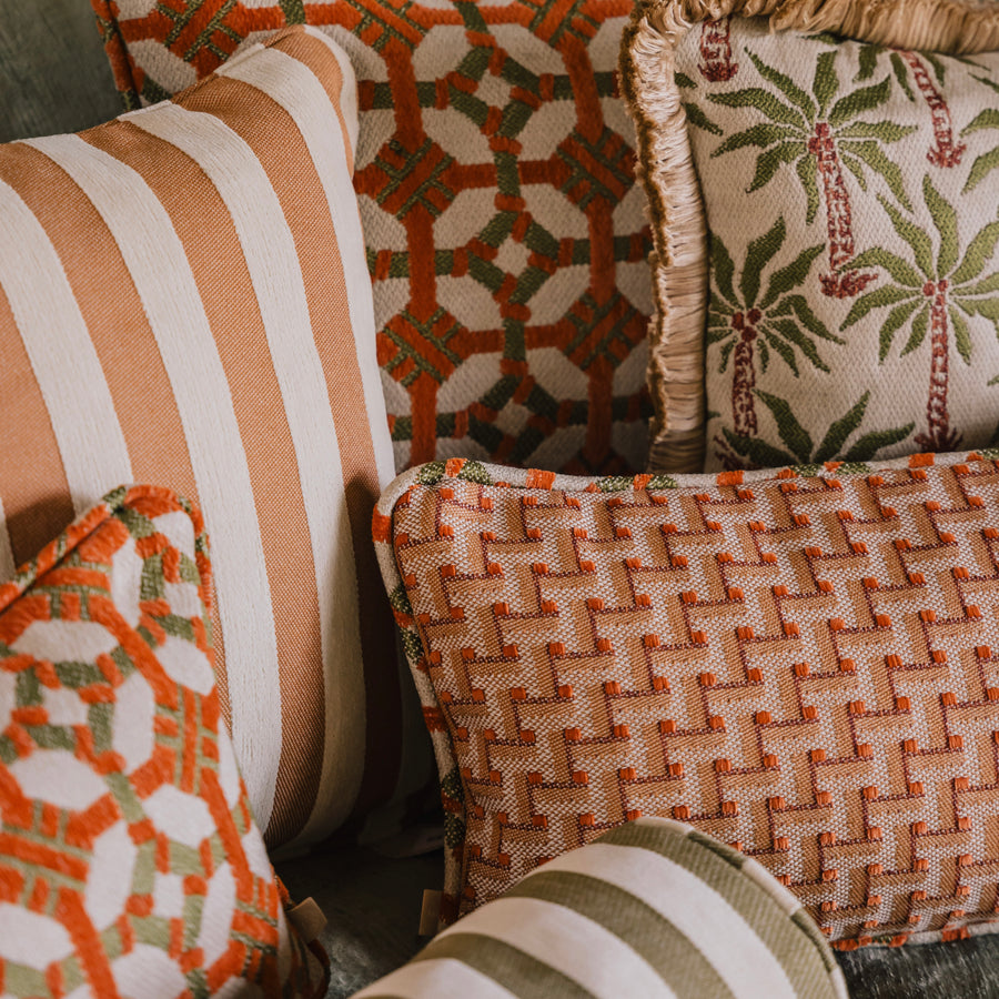Cushion Coco Burnt Orange & Olive