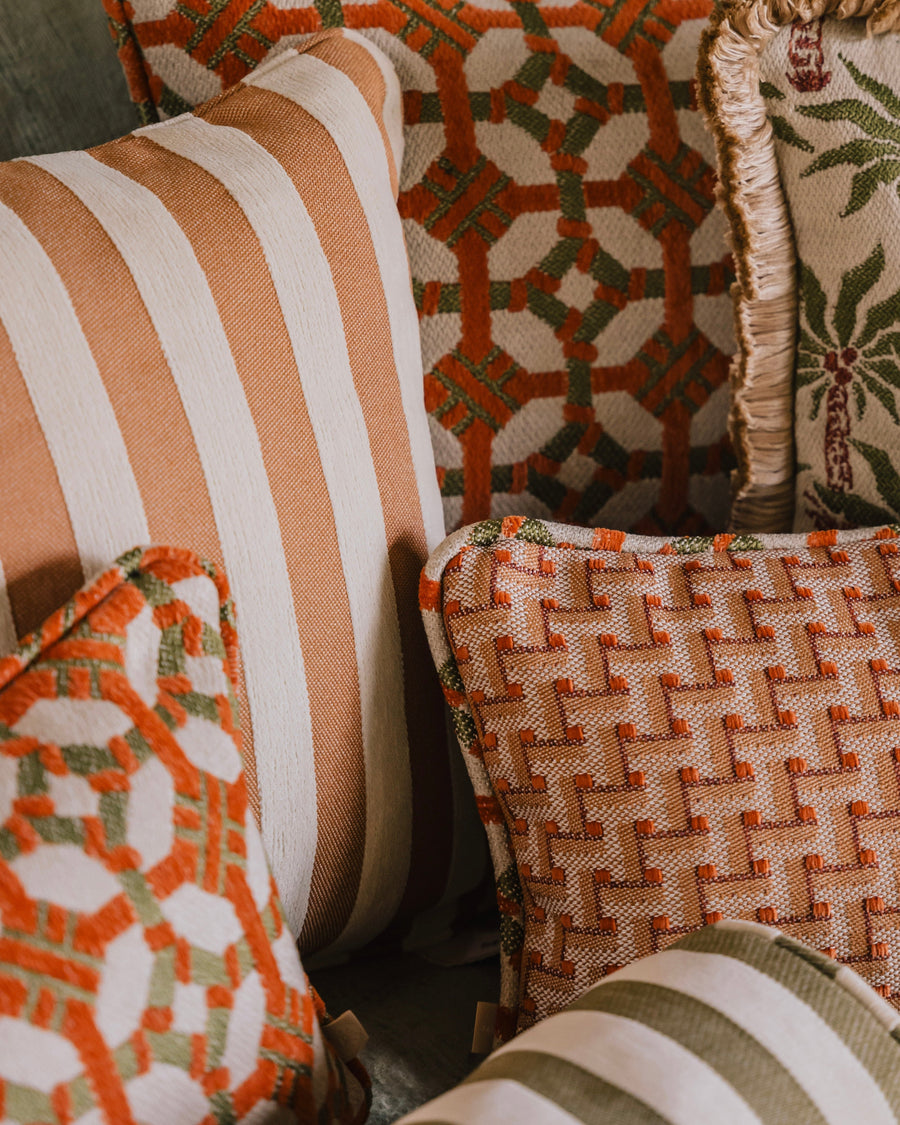 Cushion Coco Burnt Orange & Olive