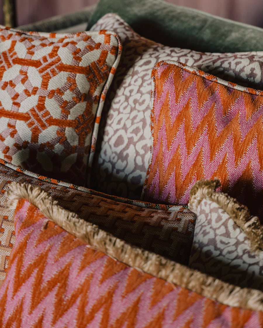 Double sided cushion Coco Burnt Orange & Rose x Rosita Orange & Pink