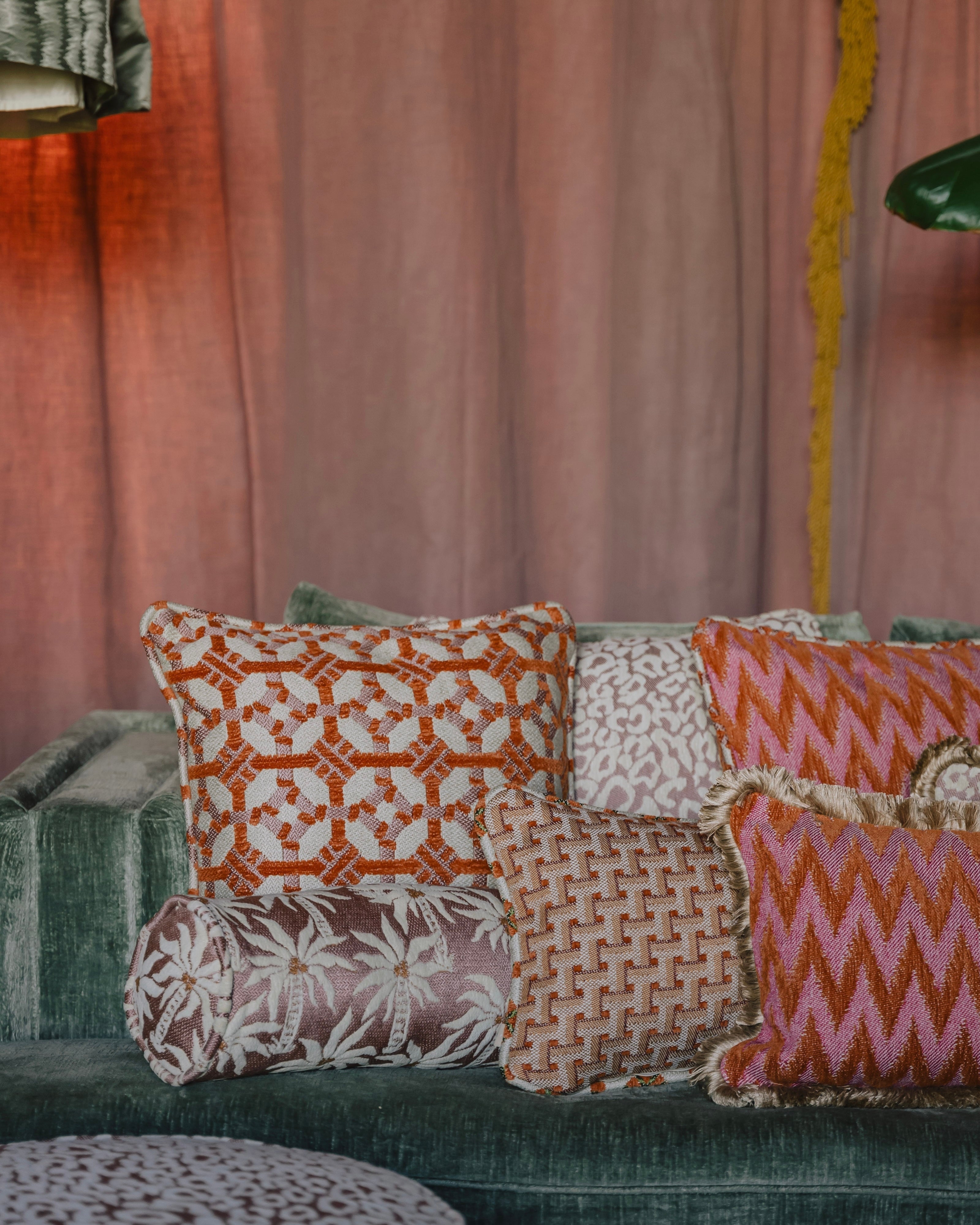 Double sided cushion Coco Burnt Orange & Rose x Rosita Orange & Pink