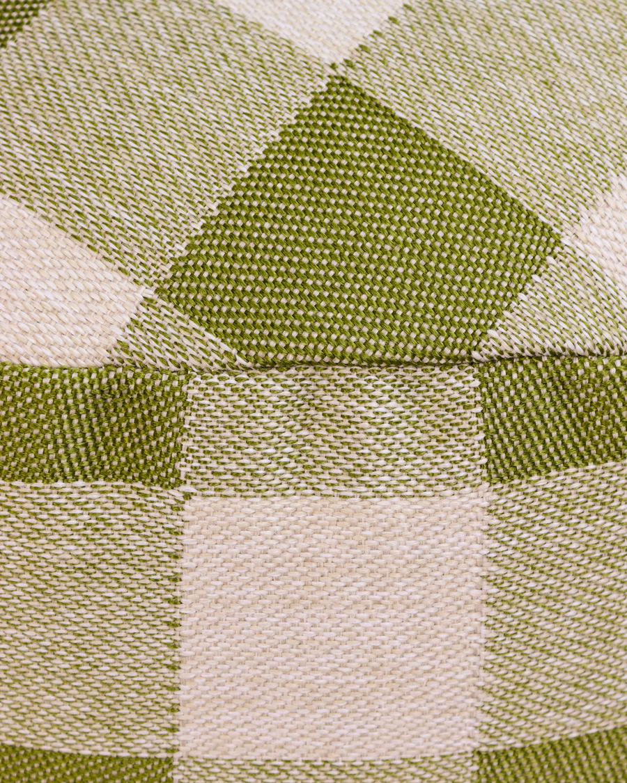 All-season pouf Brigitte Olive & Ecru