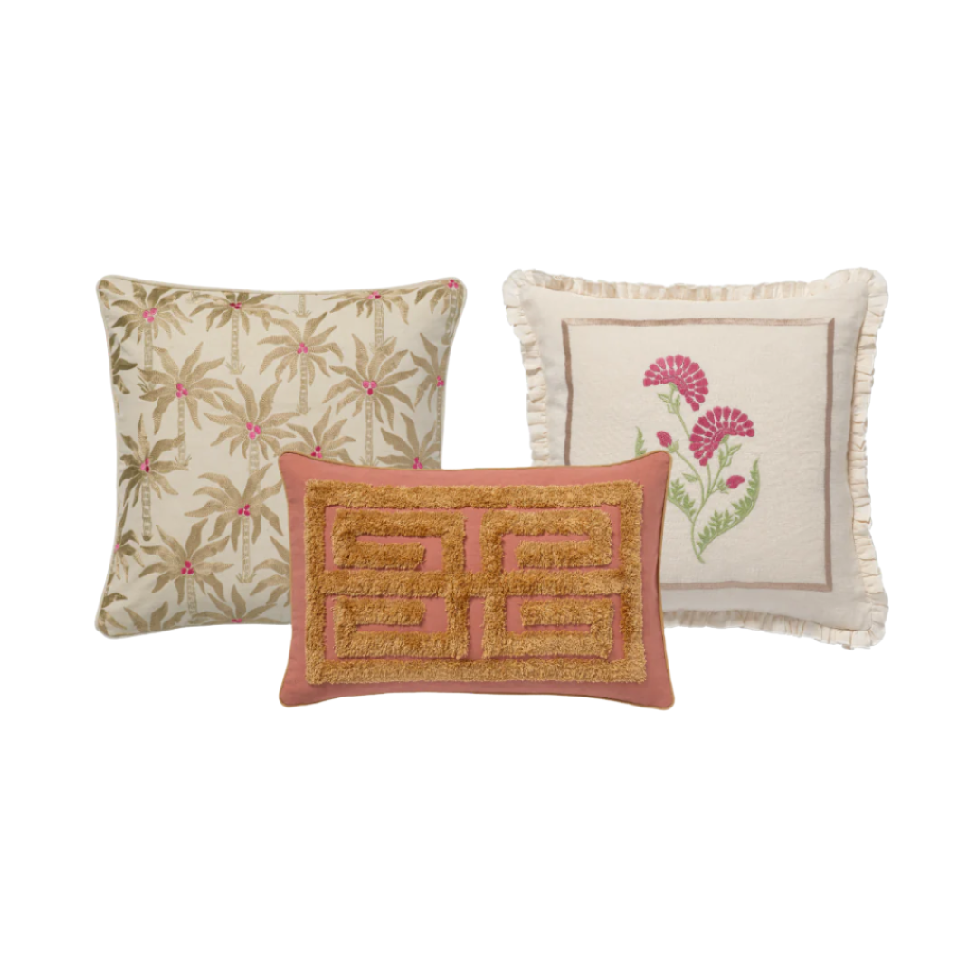 Cushion set Sand & Rose