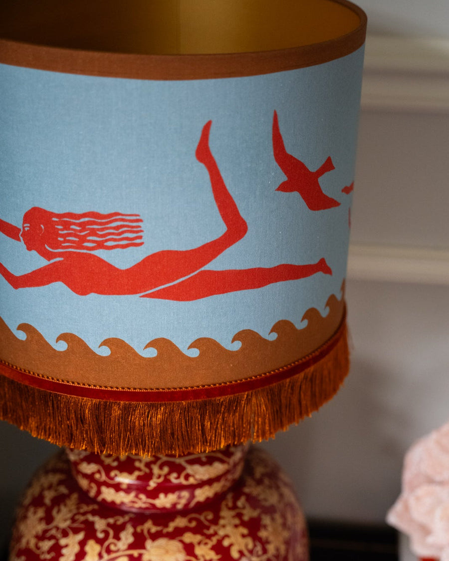 Palais x Hôtel Magique Lampshade Thalassa Smokey Blue & Coral