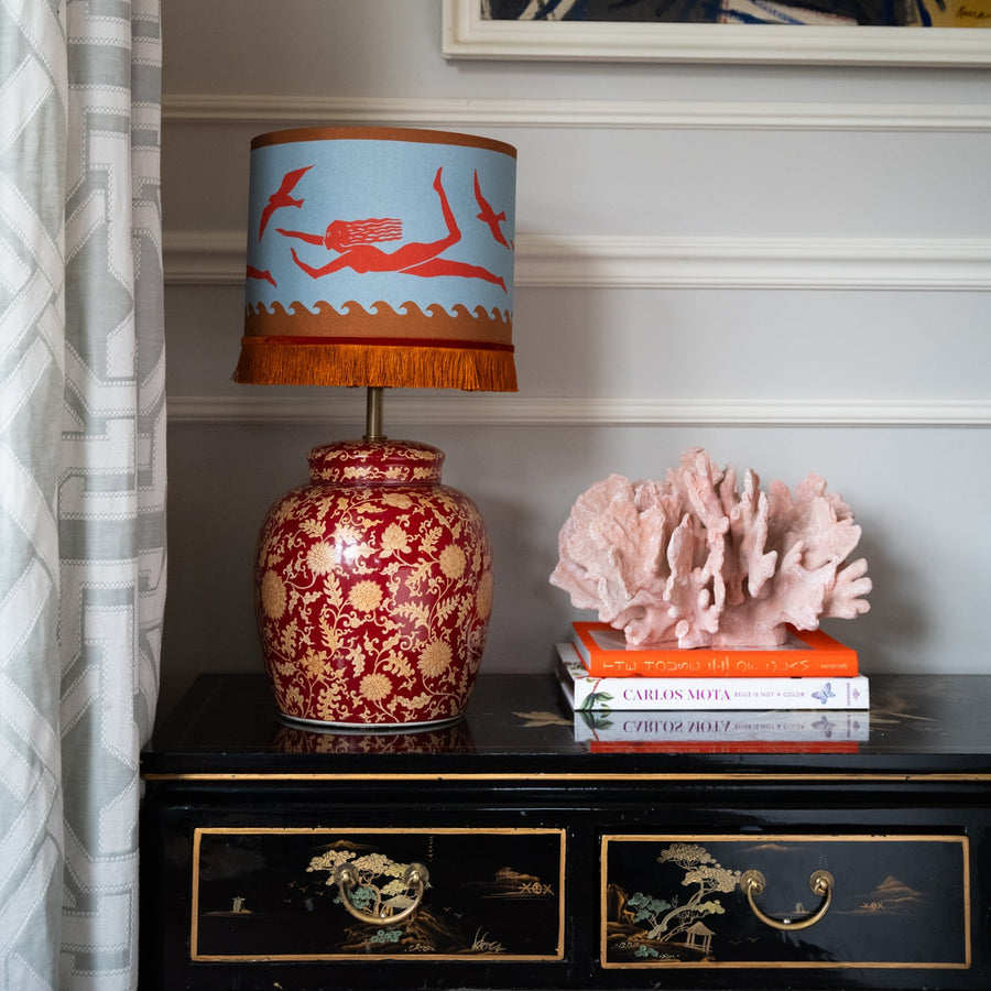 Palais x Hôtel Magique Lampshade Thalassa Smokey Blue & Coral