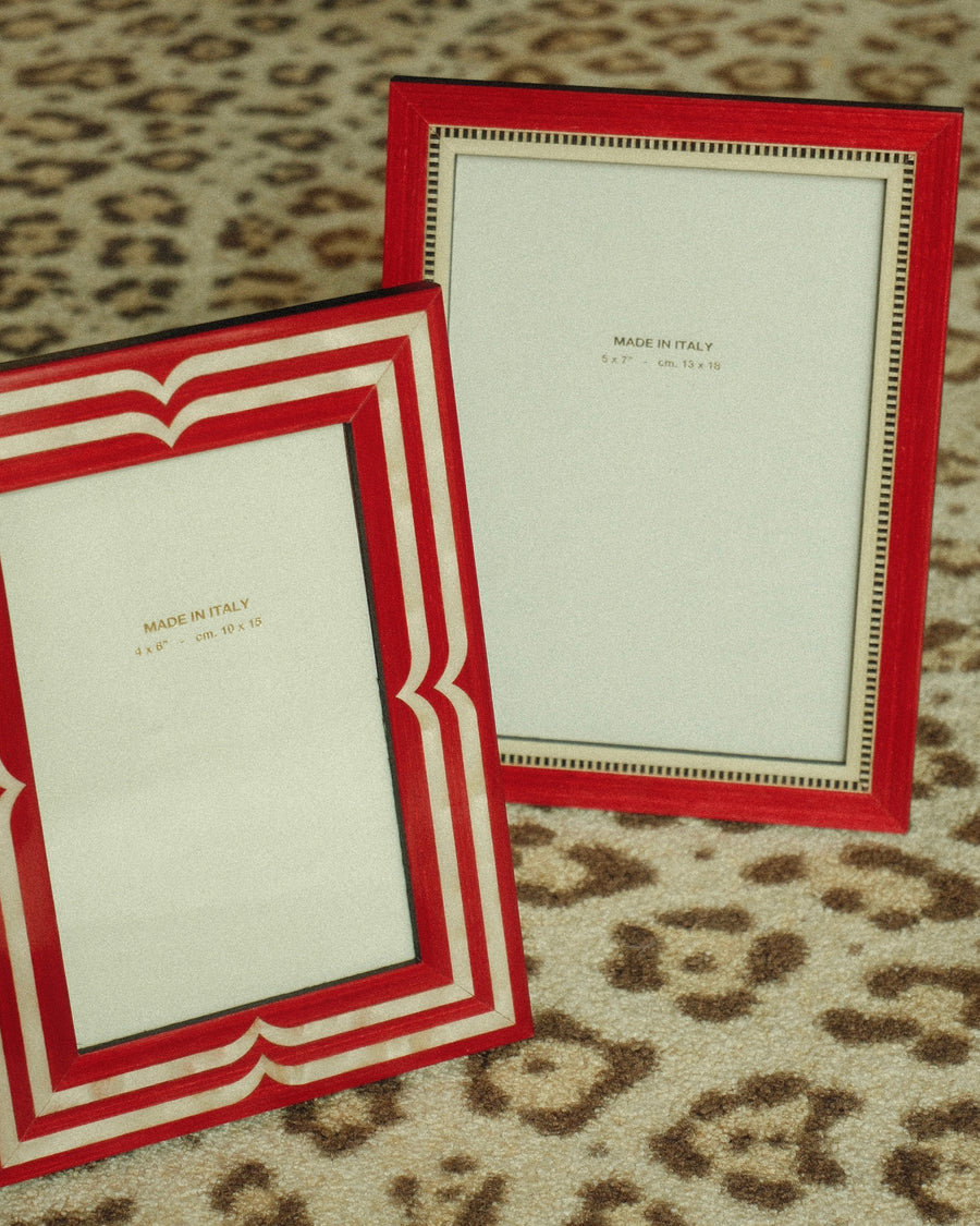 Hand-Inlaid Wooden Frame Ines | Ruby Red | Medium