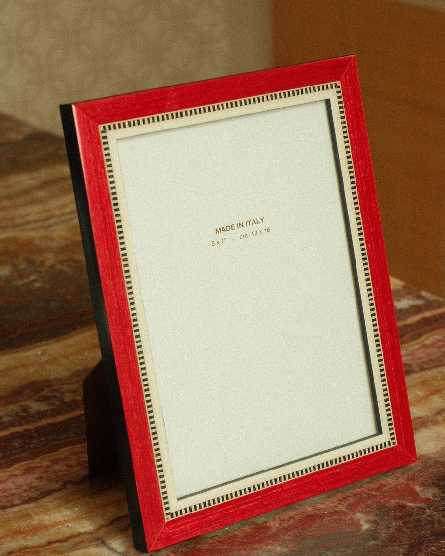 Hand-Inlaid Wooden Frame Ines | Ruby Red | Medium