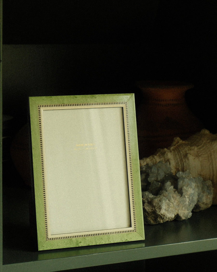 Hand-Inlaid Wooden Frame Ines | Emerald | Medium