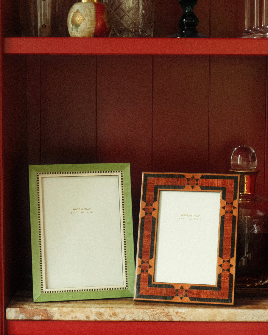Hand-Inlaid Wooden Frame Ines | Emerald | Medium