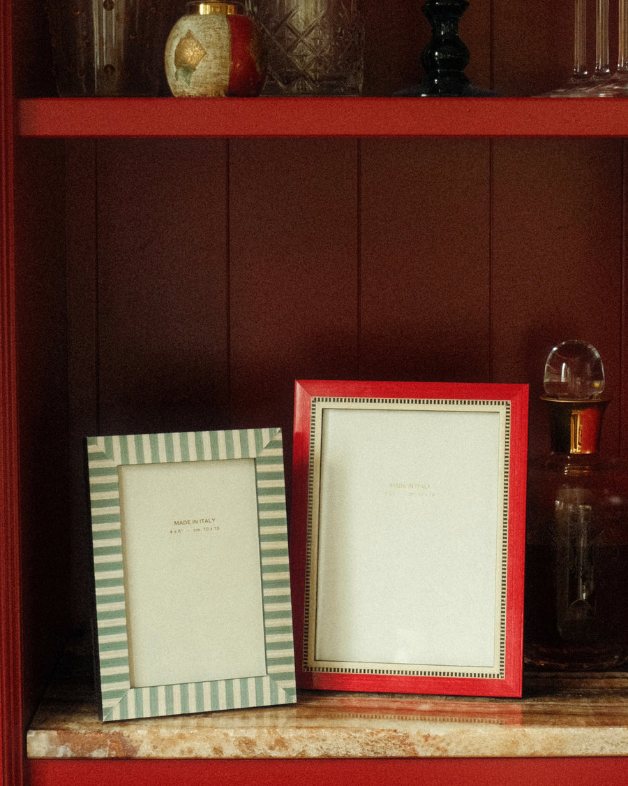 Hand-Inlaid Wooden Frame Ines | Ruby Red | Medium
