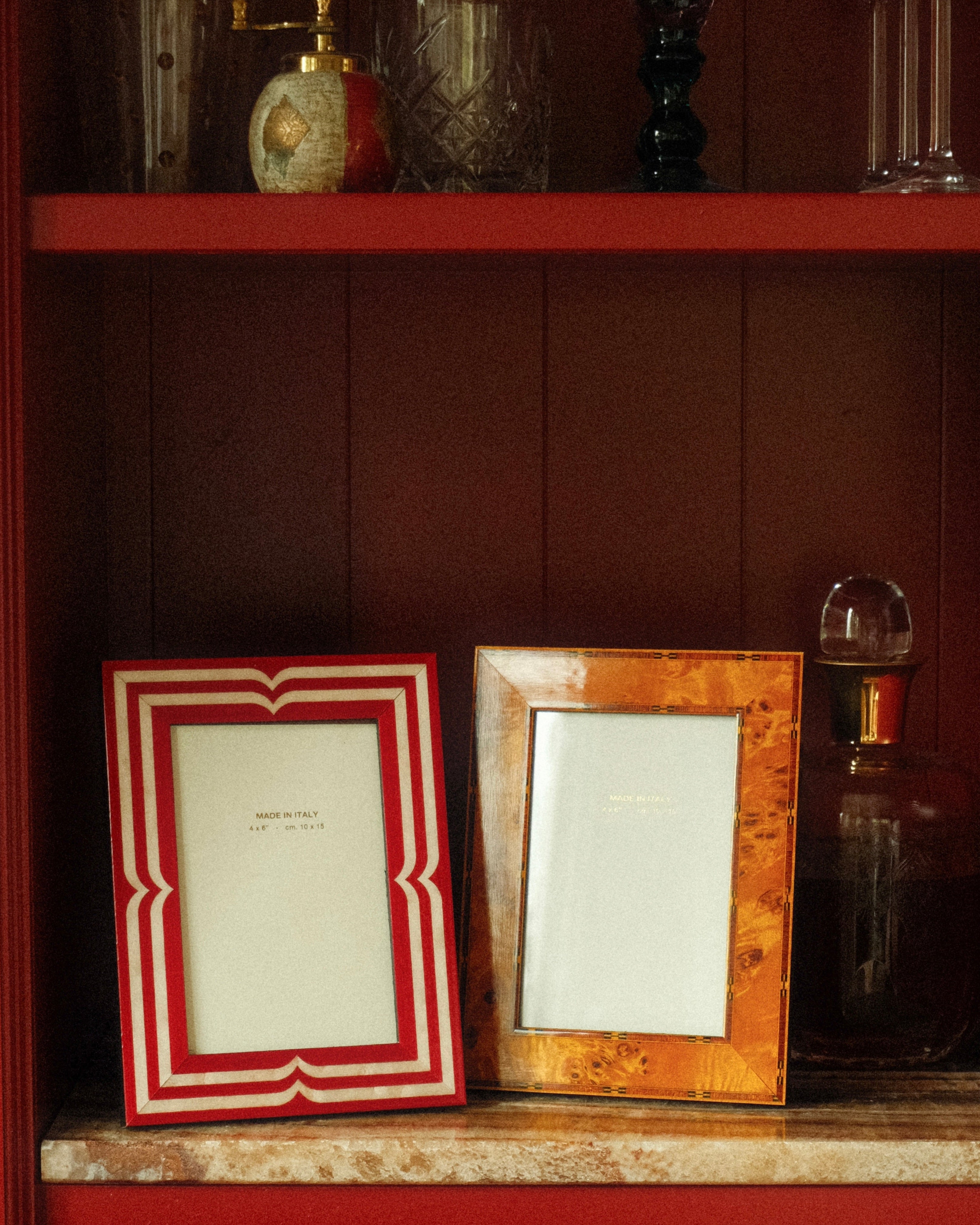 Hand-Inlaid Wooden Frame Uma | Ruby Red | Small