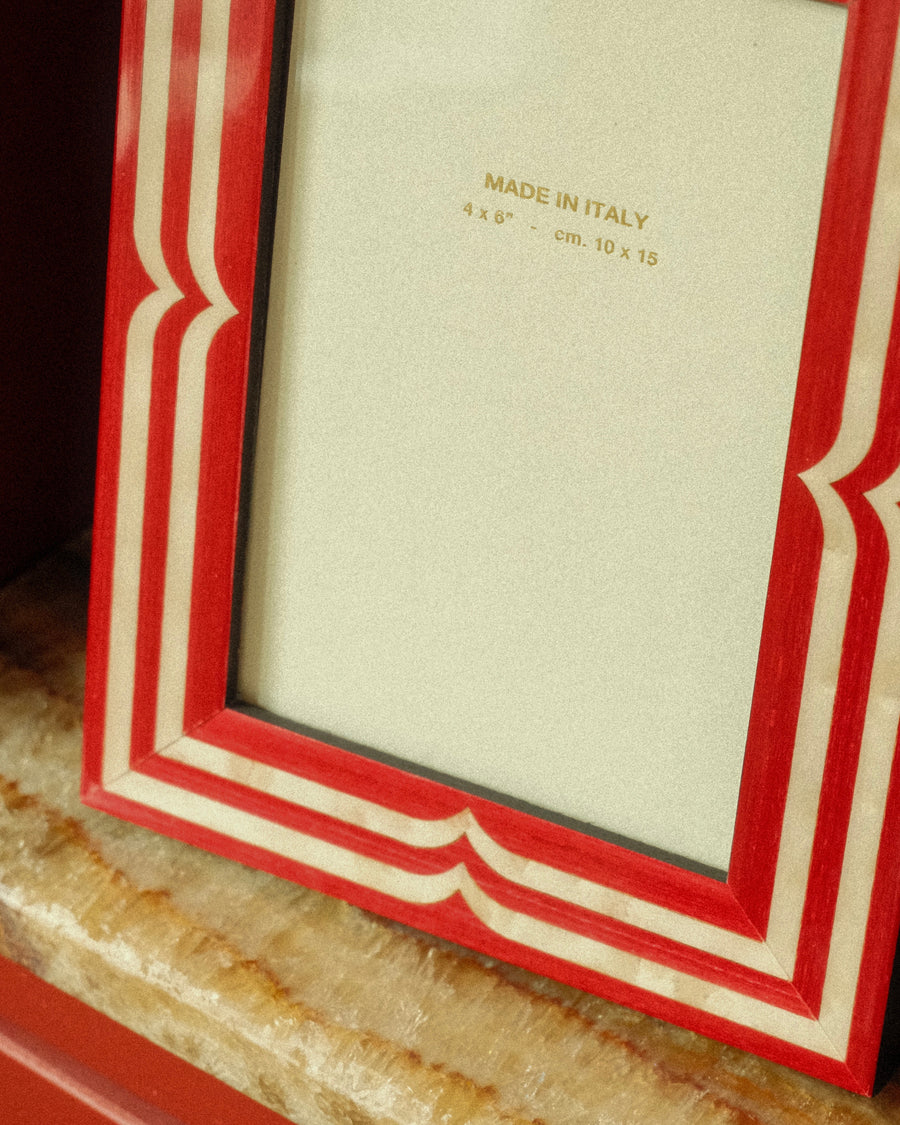 Hand-Inlaid Wooden Frame Uma | Ruby Red | Small
