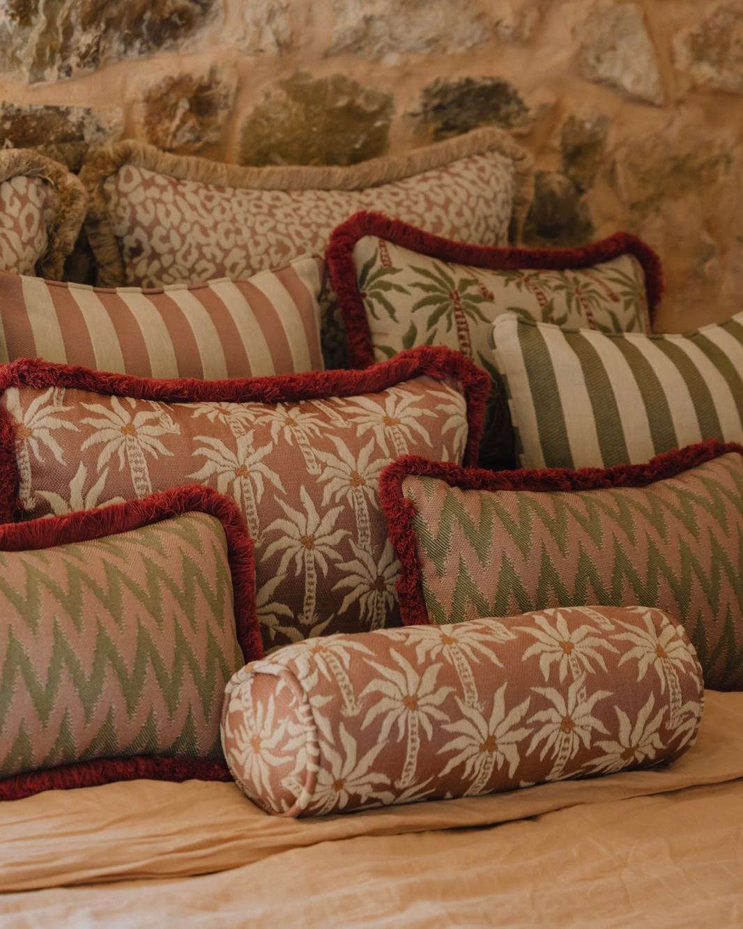 Double sided cushion Laura Rose & Ecru x Jackie Rose & Ecru