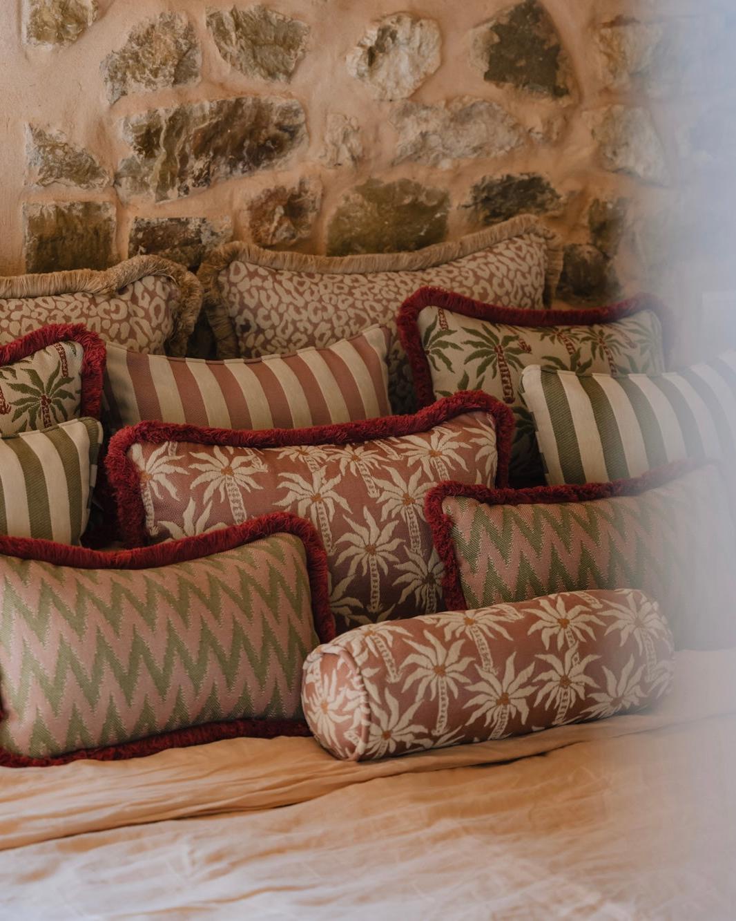Double sided cushion Maya Rose & Ecru x Rosita Olive & Rose