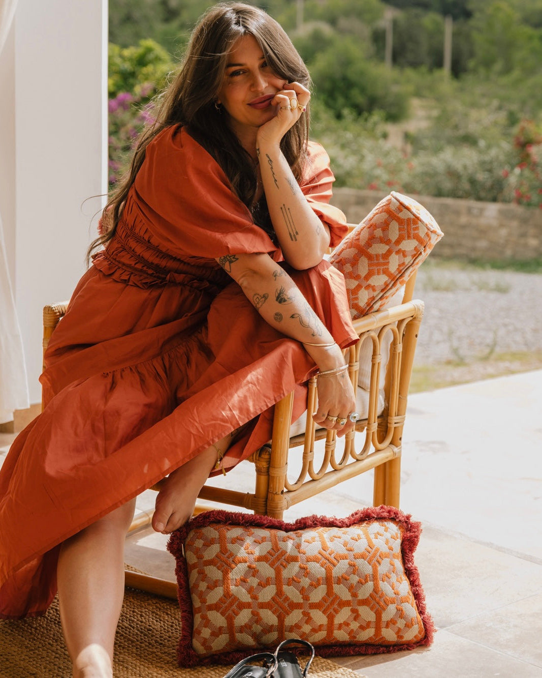 Bolster Coco Burnt Orange & Rose