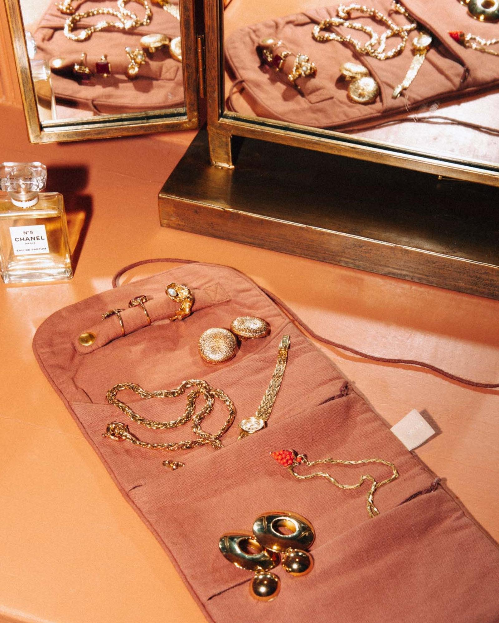 Jewelry Pouch Laura Cinnamon & Orchid