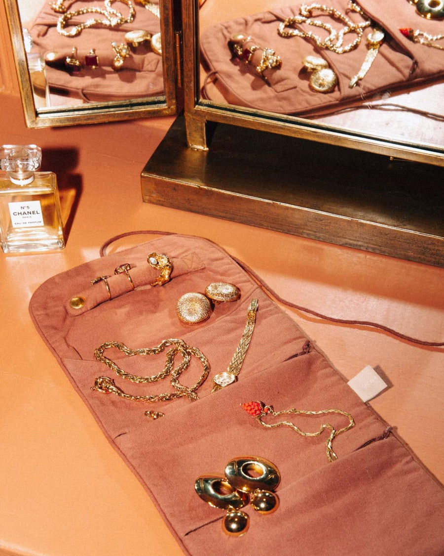 Jewelry Pouch Laura Cinnamon & Orchid