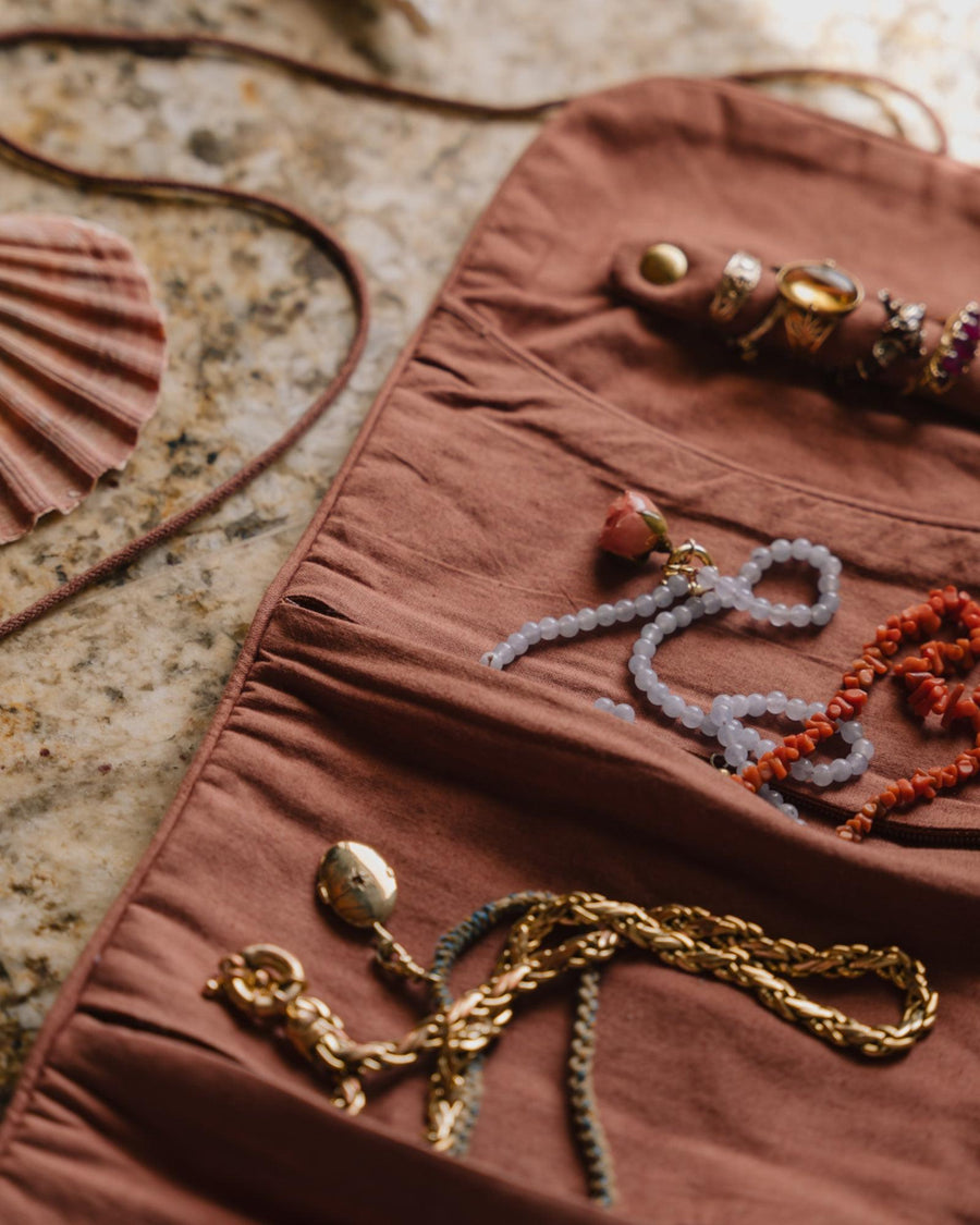 Jewelry Pouch Laura Cinnamon & Orchid