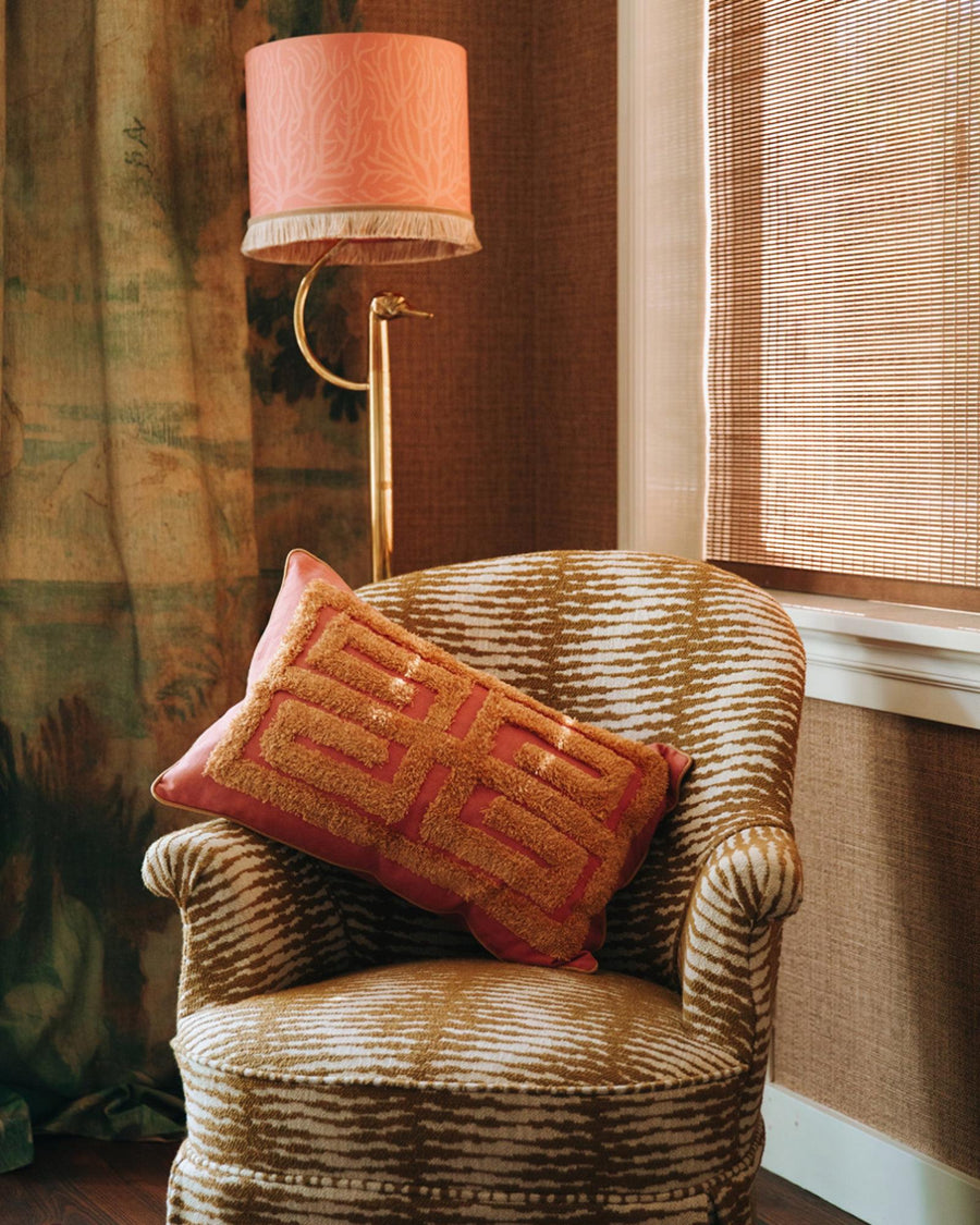 Cushion Cleo Blush & Raffia