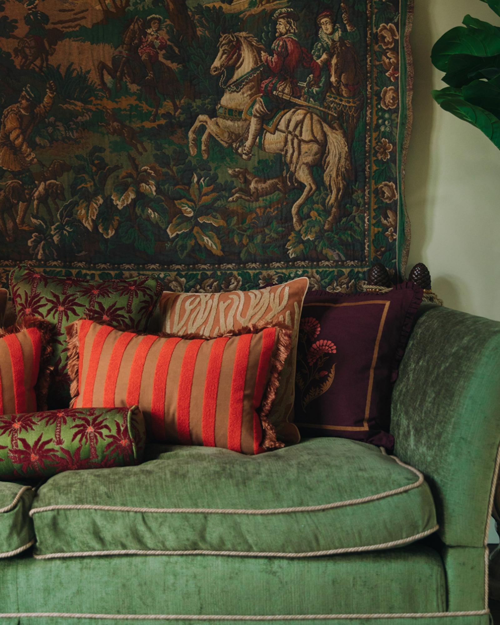 Cushion Jackie Coral & Caramel
