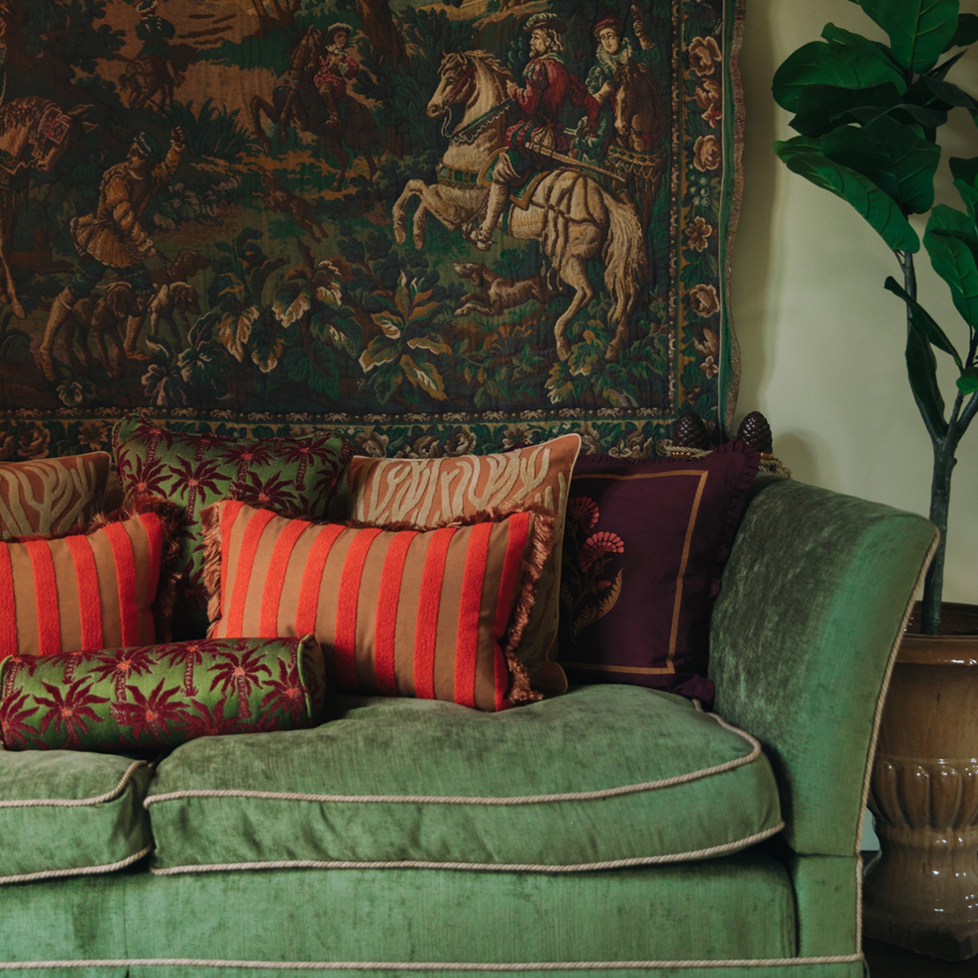 Cushion set Coral & Caramel