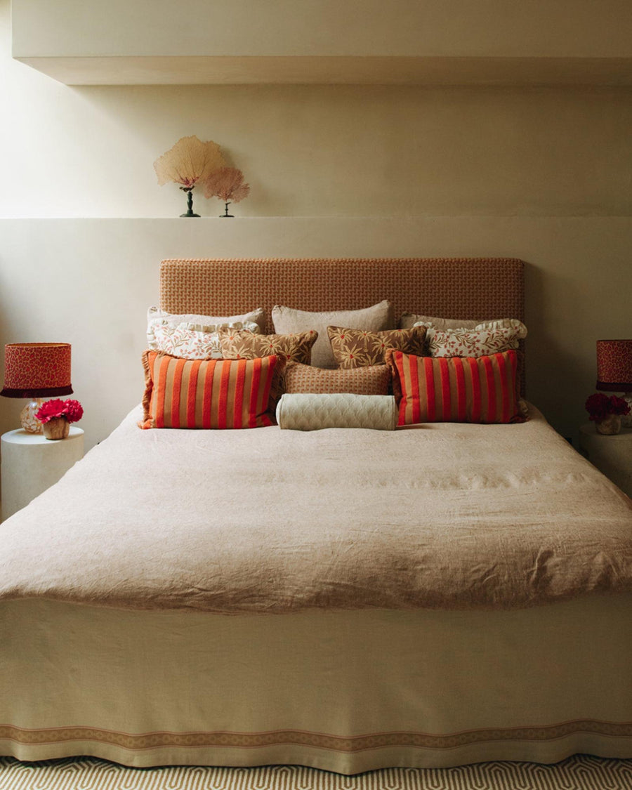 Cushion Jackie Coral & Caramel