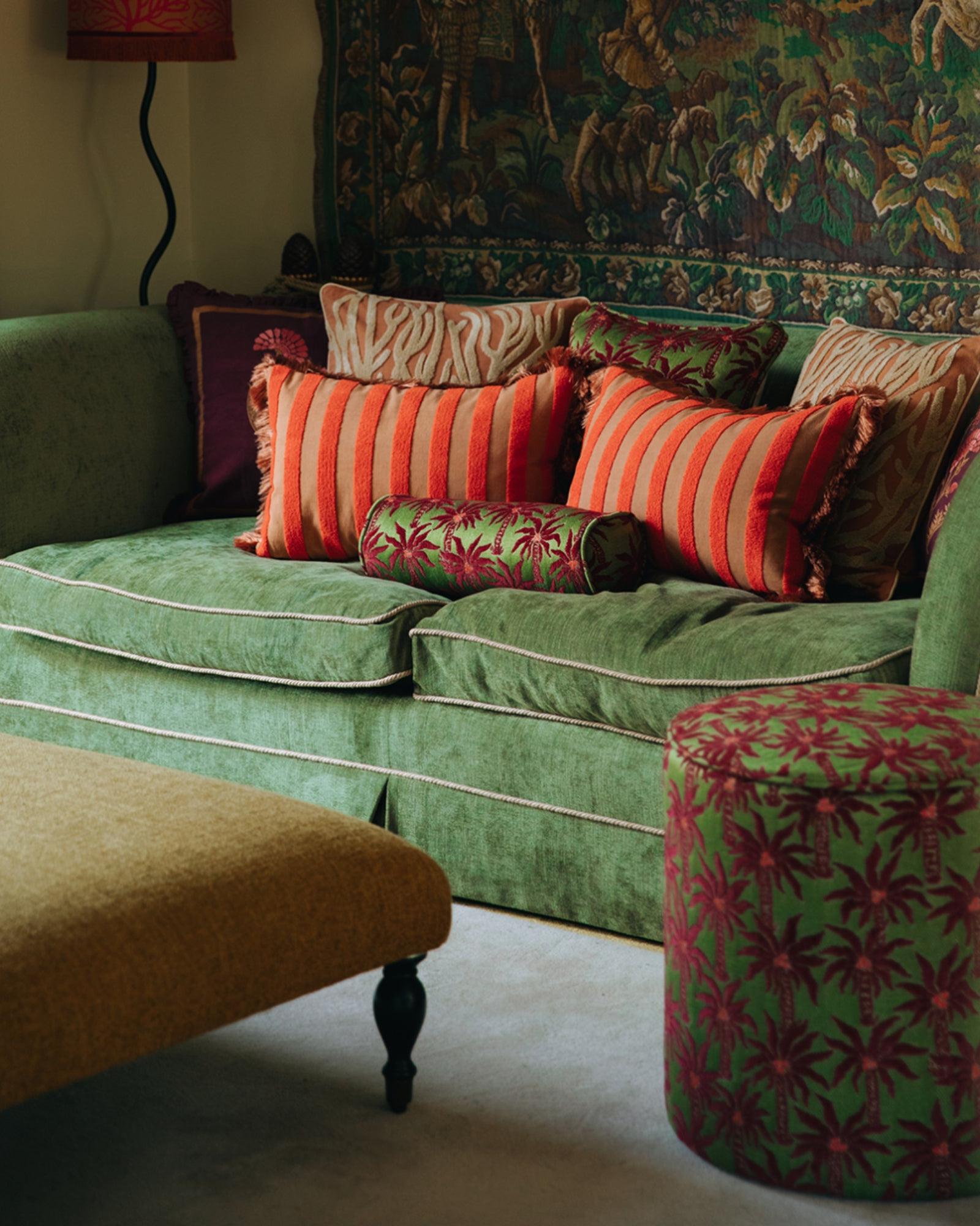 Cushion Jackie Coral & Caramel