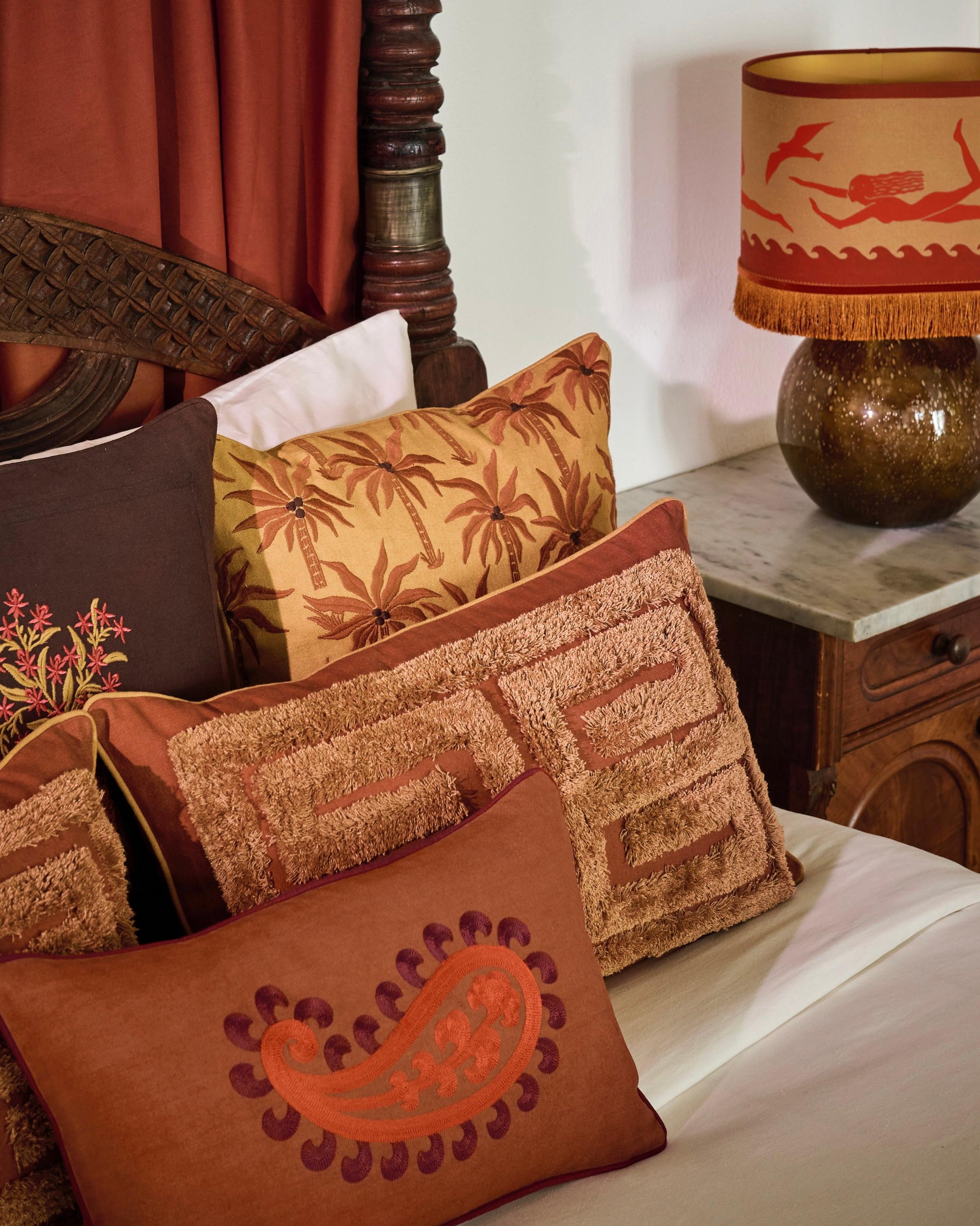 Double sided cushion Siena Spice & Coral