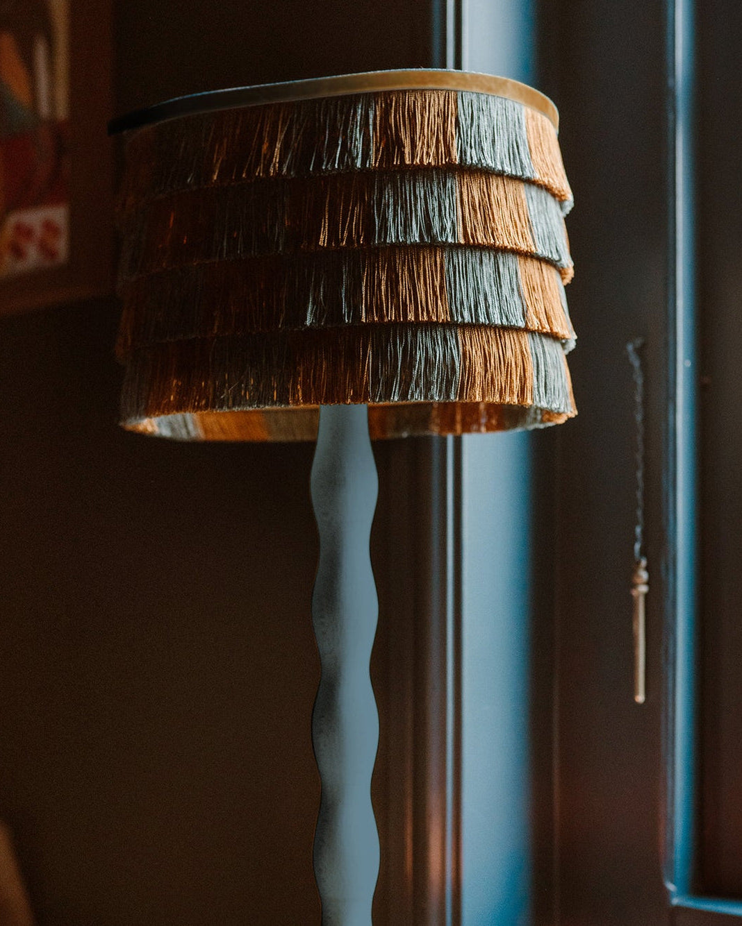 Lampshade Giselle Caramel & Dusty Blue