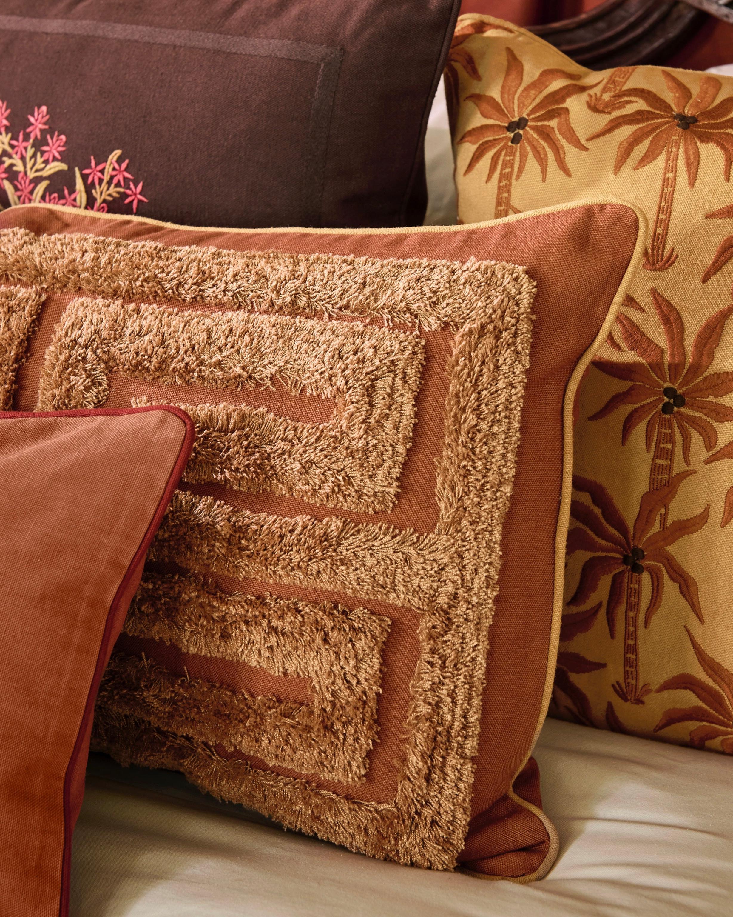 Cushion Laura Raffia & Caramel