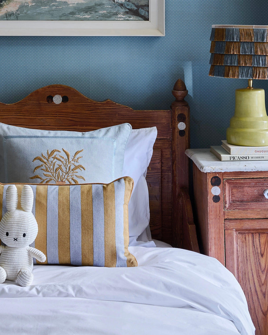 Cushion Rumi Smokey Blue & Caramel