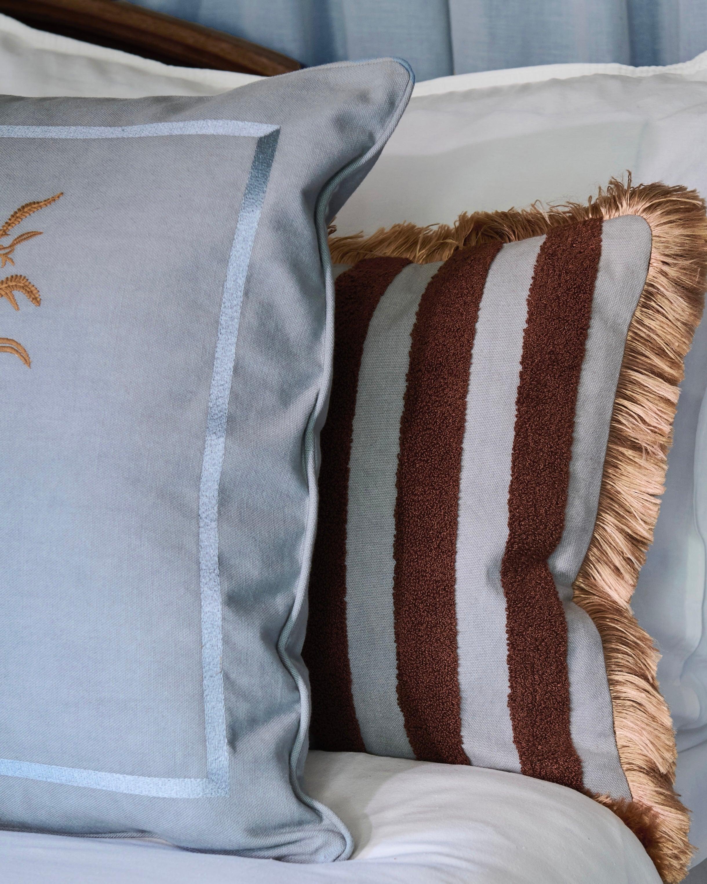 Cushion Rumi Smokey Blue & Caramel