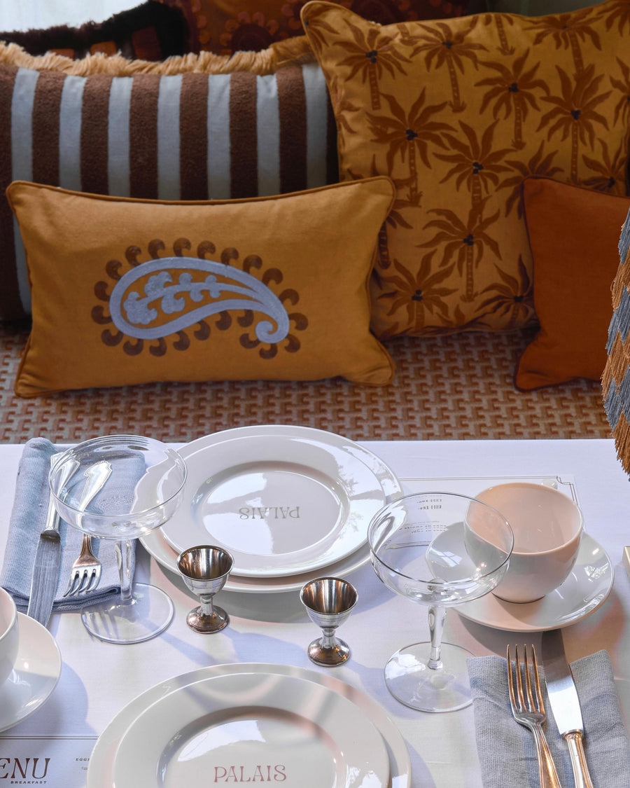 Cushion Jackie Smokey Blue & Spice
