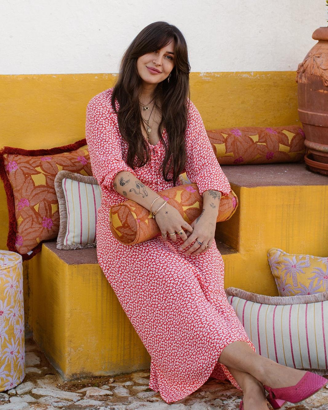 Cushion Sara Sunflower & Pink