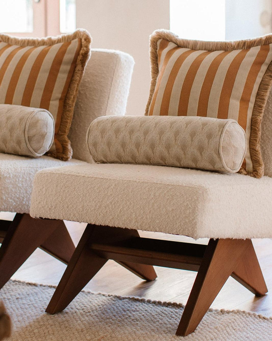 Cushion Jackie Caramel & Ecru