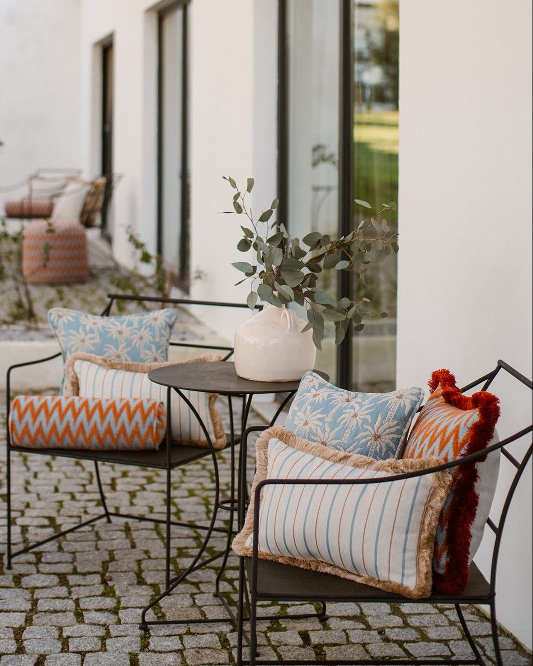 Cushion Laura Ice & Ecru