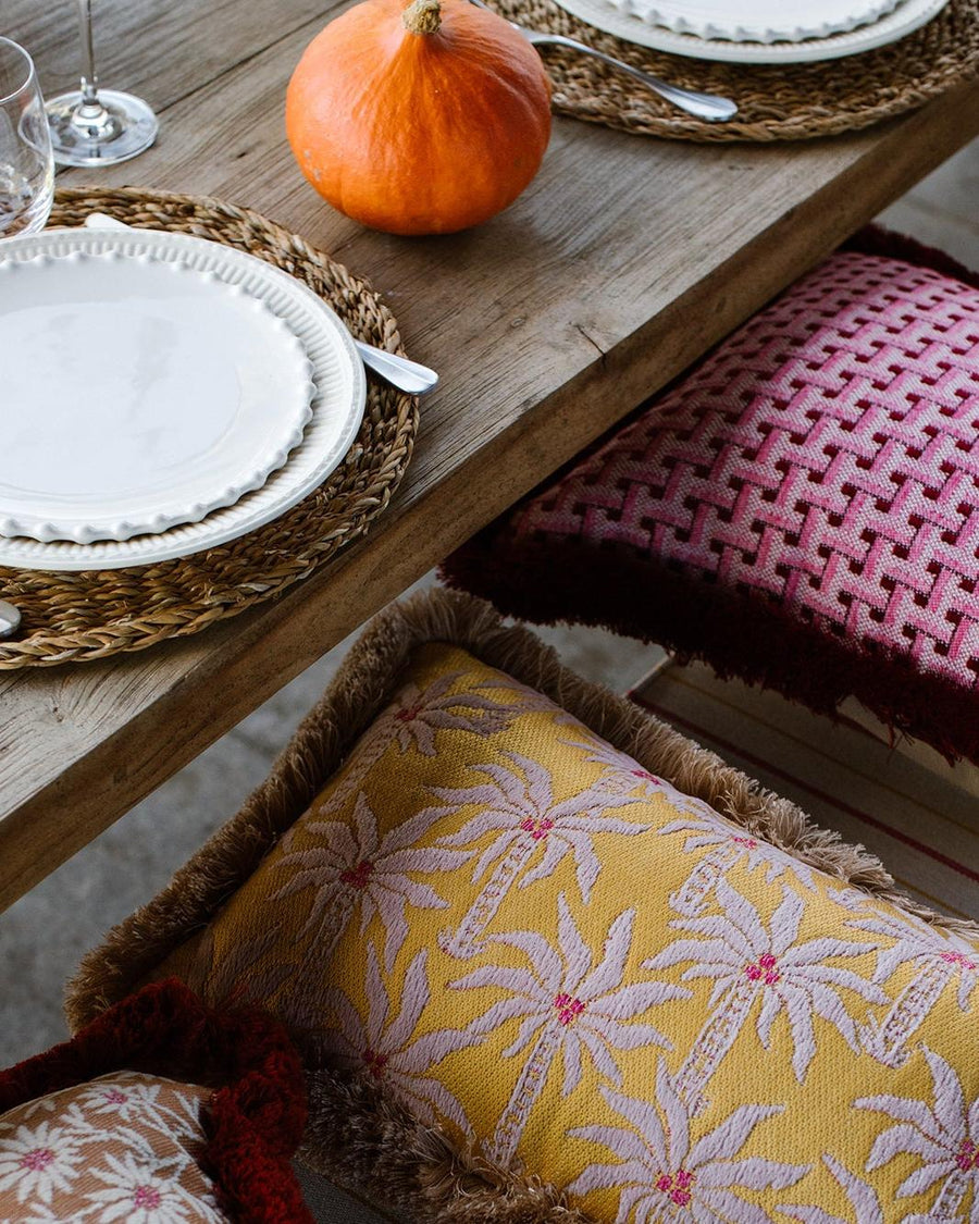 Cushion Janis Bordeaux & Pink