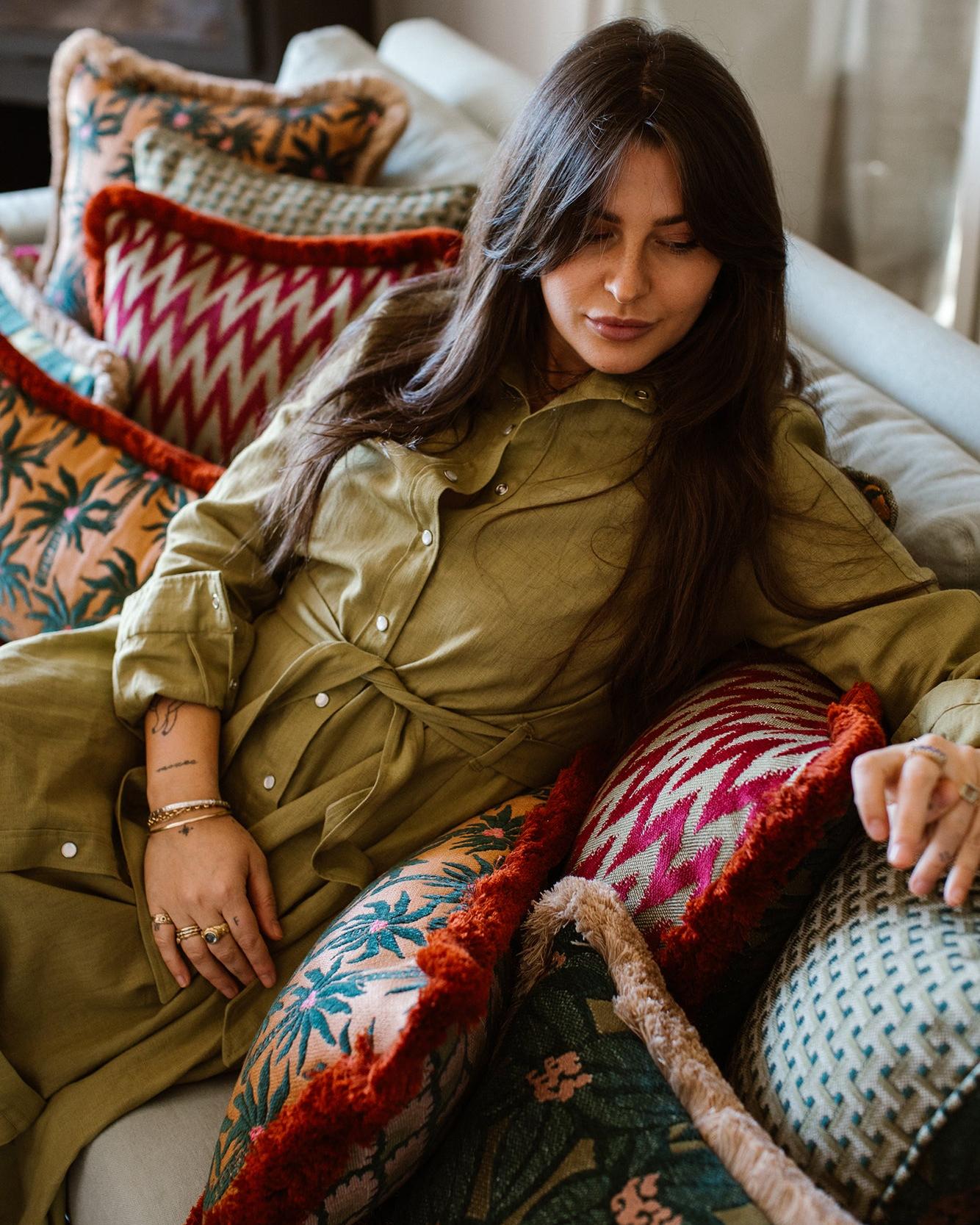 Double sided cushion Janis Moss & Olive x Michelle Moss & Olive
